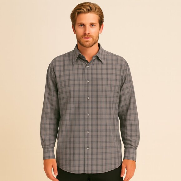 Arnold Palmer Mens Y2k Vintage Blue Plaid Casual Long Sleeve Shirt Size XL - Picture 1 of 4